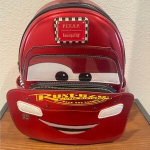 NWT Disney Pixar Loungefly Lightning McQueen Red Mini Backpack